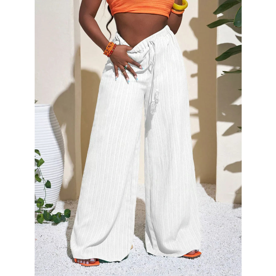 Wide-Leg Pants with Drawstring Apparel and Accessories
