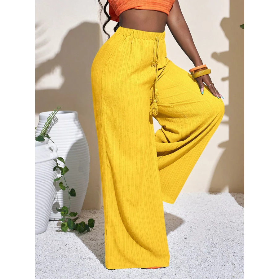 Wide-Leg Pants with Drawstring Apparel and Accessories