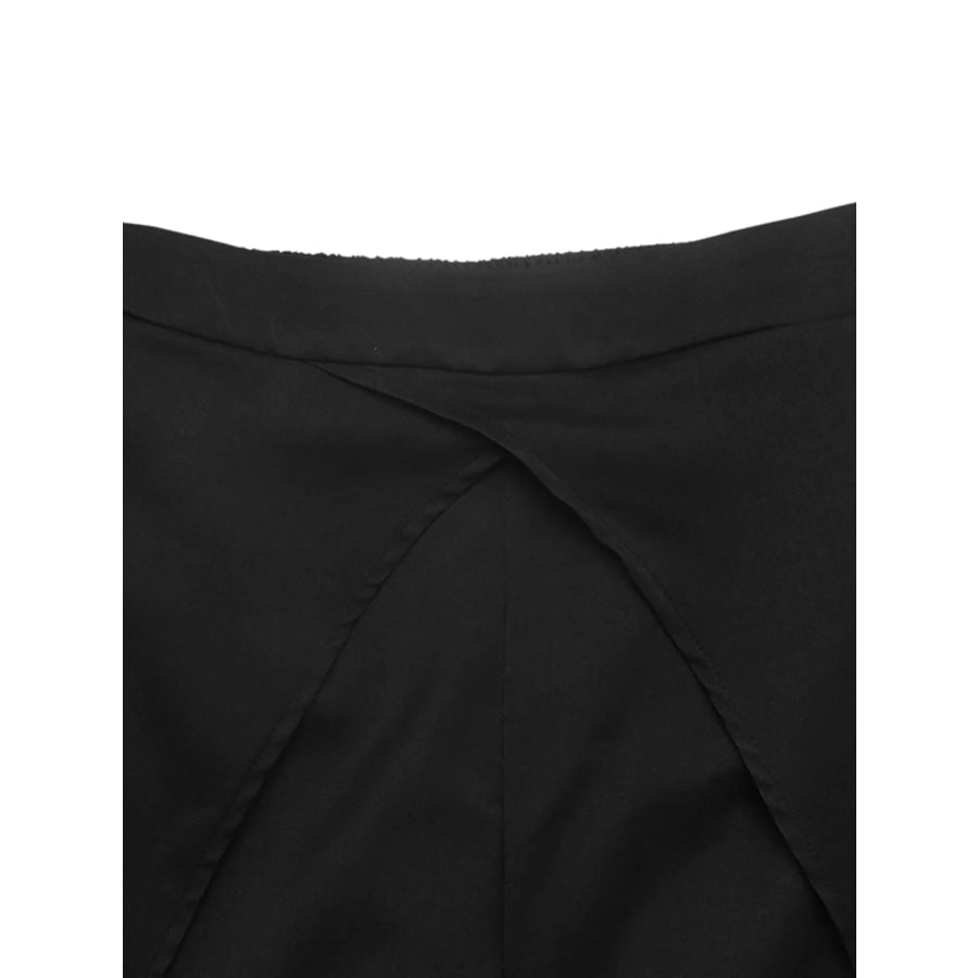 Wide-Leg Pants with Overlap Front Detail Apparel and Accessories