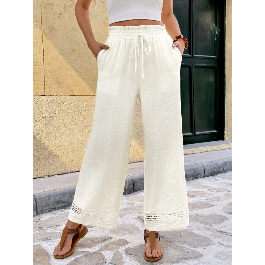 Wide Leg Pants with Pockets Apparel and Accessories