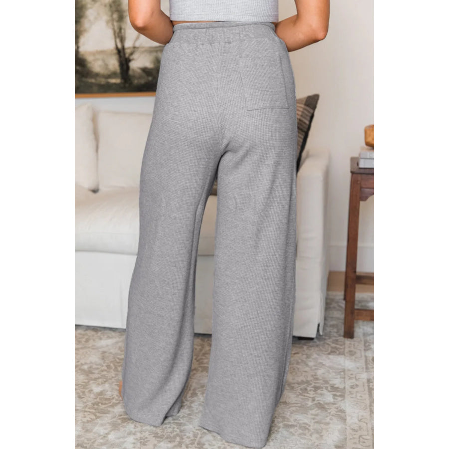 Wide Leg Pants with Pockets Apparel and Accessories