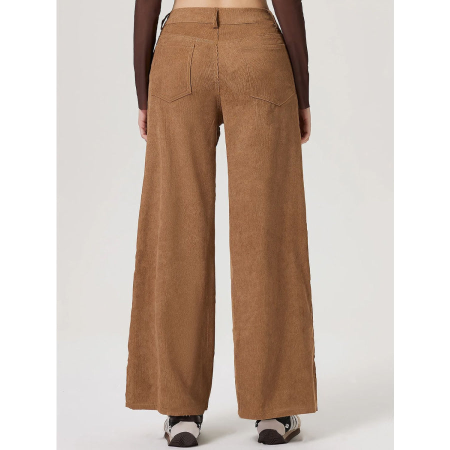 Wide Leg Pants with Pockets Apparel and Accessories