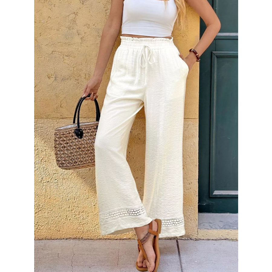 Wide Leg Pants with Pockets Apparel and Accessories