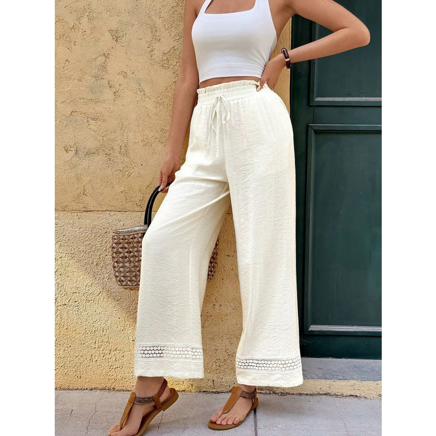 Wide Leg Pants with Pockets Apparel and Accessories