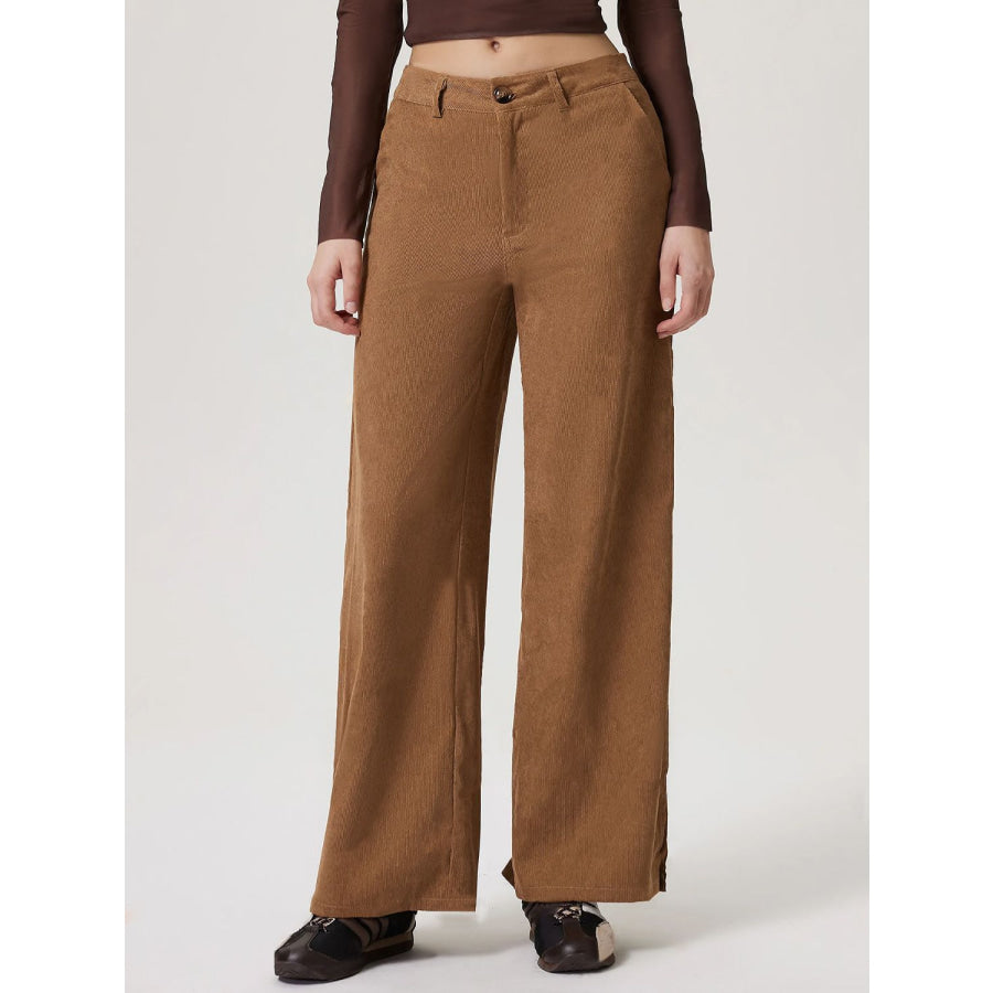 Wide Leg Pants with Pockets Apparel and Accessories