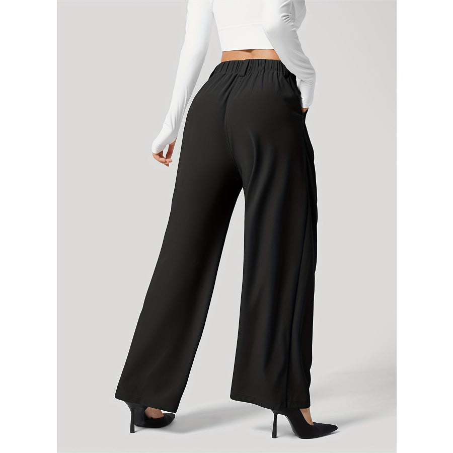 Wide Leg Pants with Pockets Apparel and Accessories