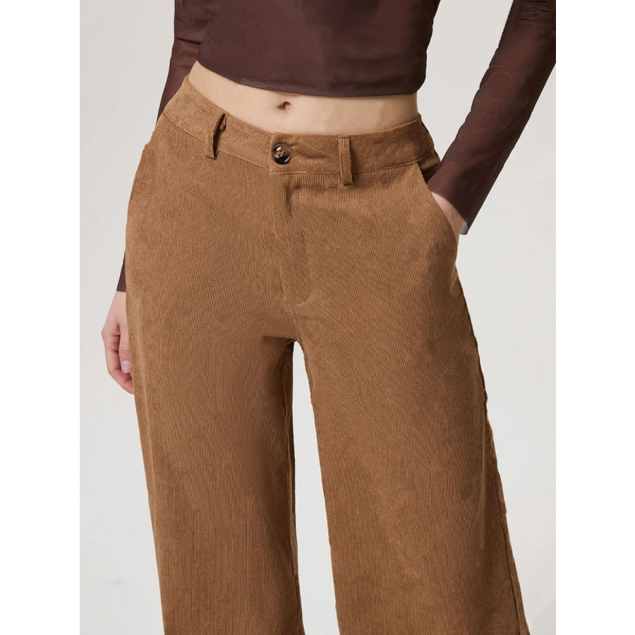 Wide Leg Pants with Pockets Apparel and Accessories