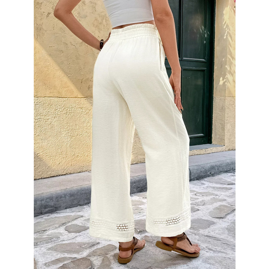 Wide Leg Pants with Pockets Apparel and Accessories