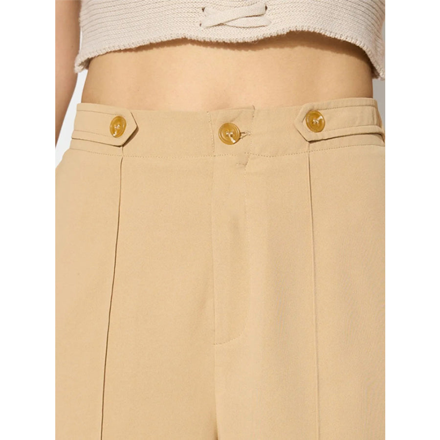 Wide Leg Pants with Pockets Apparel and Accessories