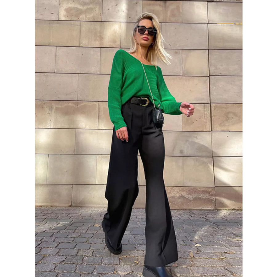 Wide Leg Pleated Pants Apparel and Accessories