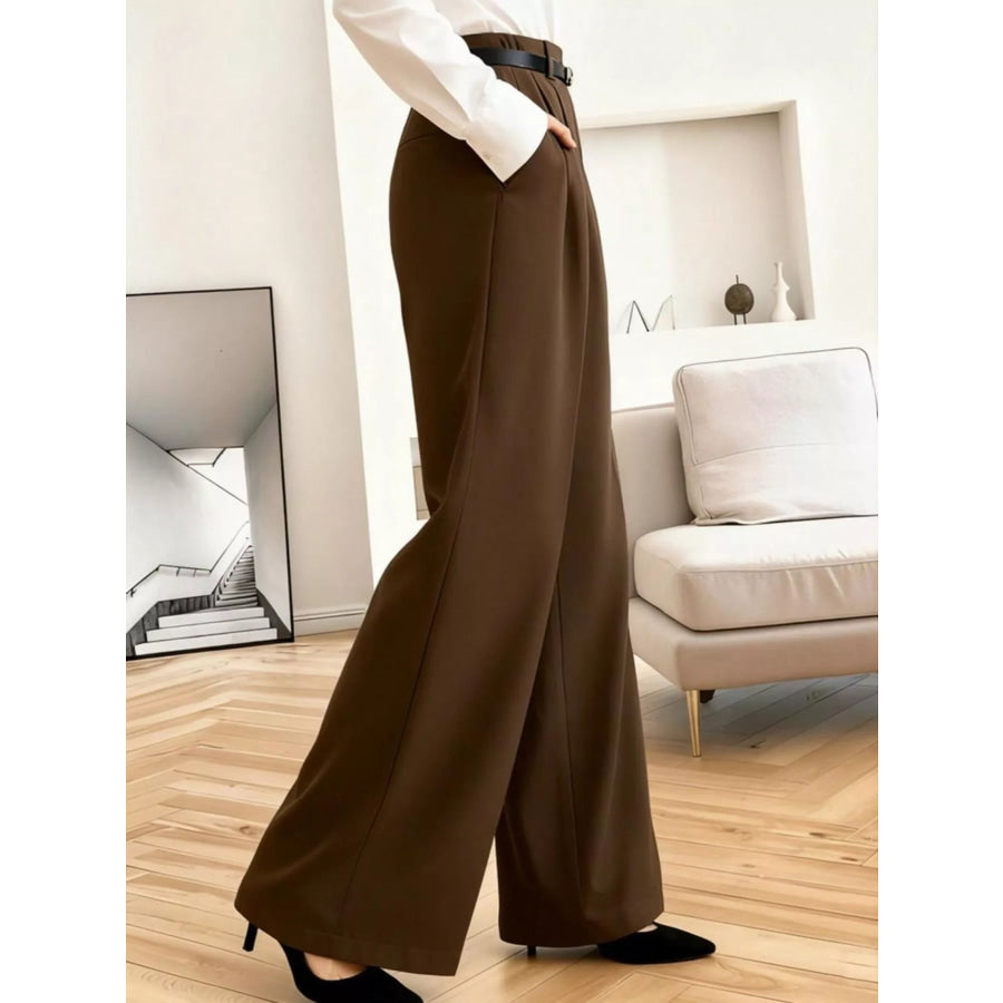 Wide Leg Pleated Pants Apparel and Accessories