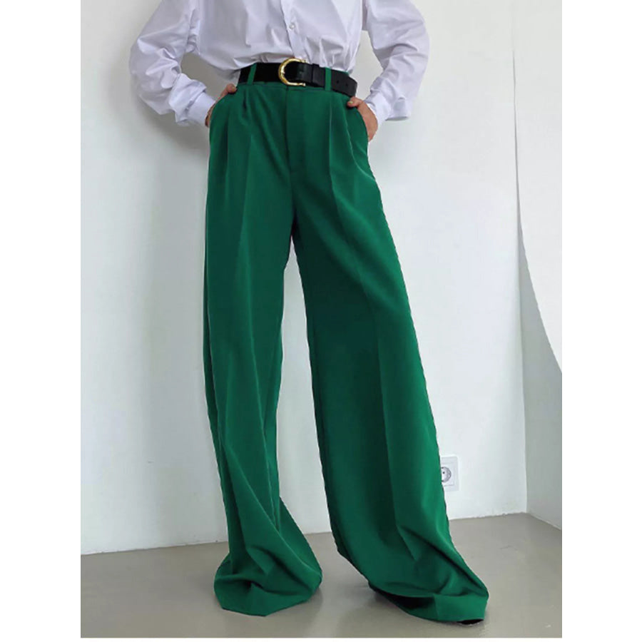Wide Leg Pleated Pants Apparel and Accessories
