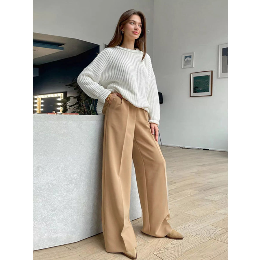 Wide Leg Pleated Pants Apparel and Accessories