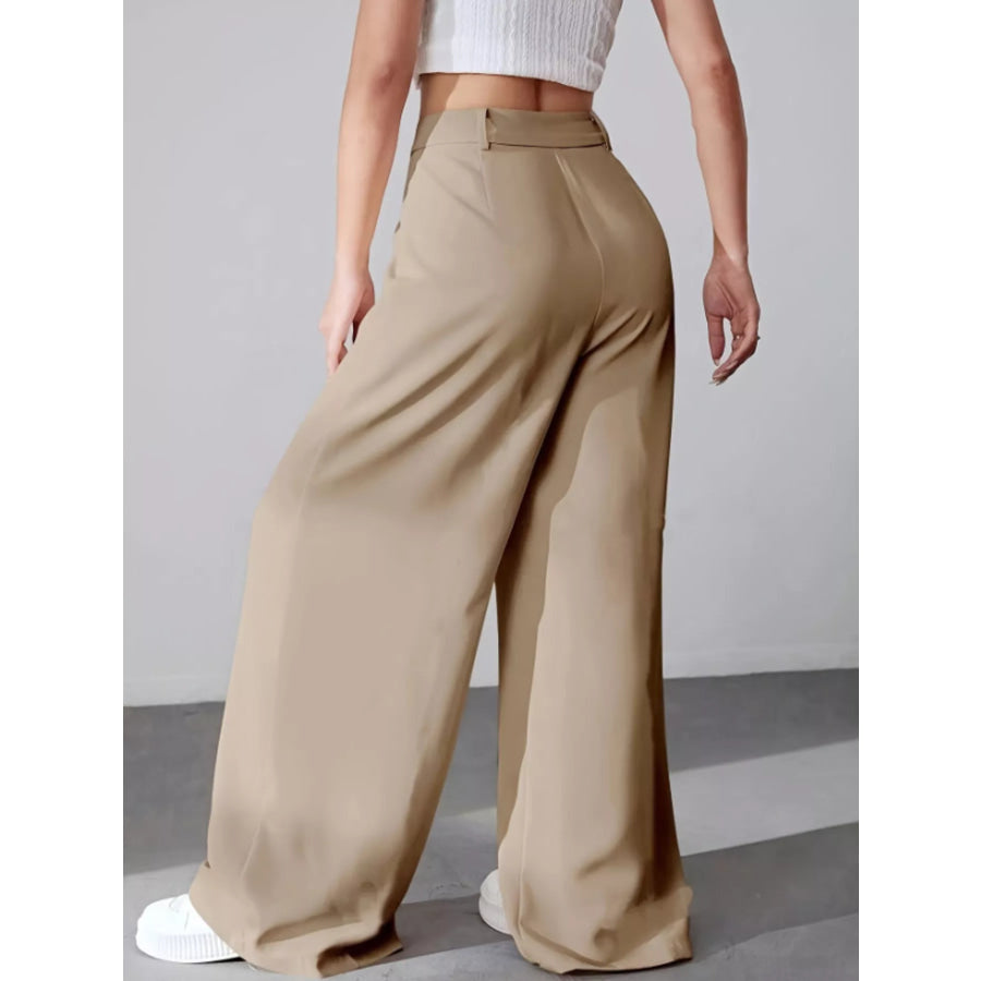 Wide Leg Pleated Pants Apparel and Accessories