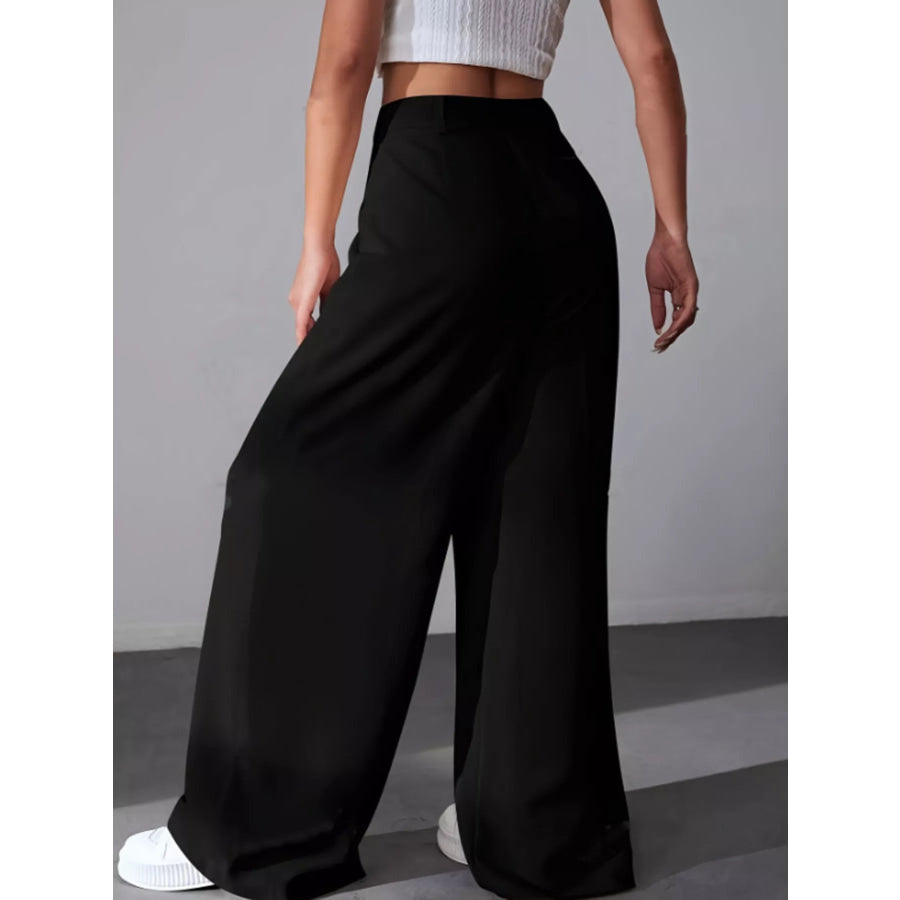 Wide Leg Pleated Pants Apparel and Accessories