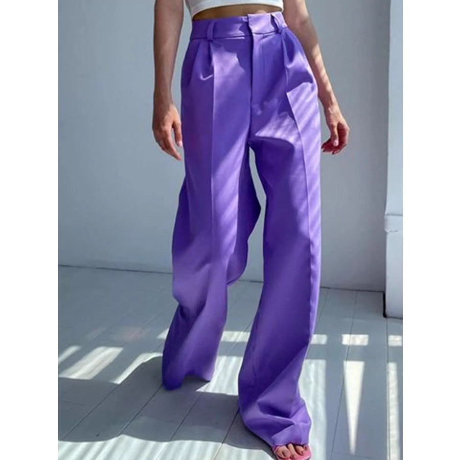 Wide Leg Pleated Pants Apparel and Accessories