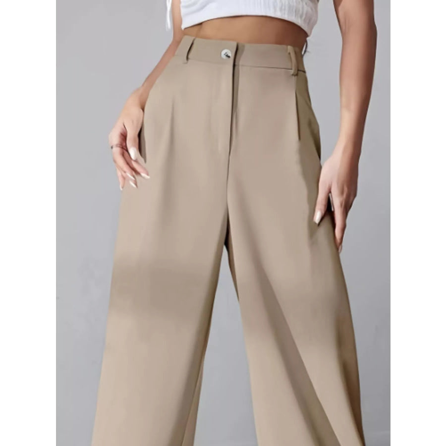 Wide Leg Pleated Pants Apparel and Accessories