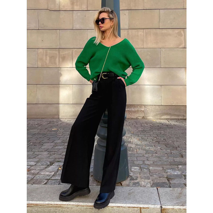 Wide Leg Pleated Pants Apparel and Accessories