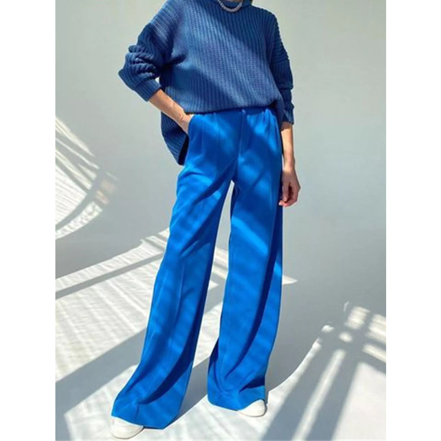 Wide Leg Pleated Pants Apparel and Accessories