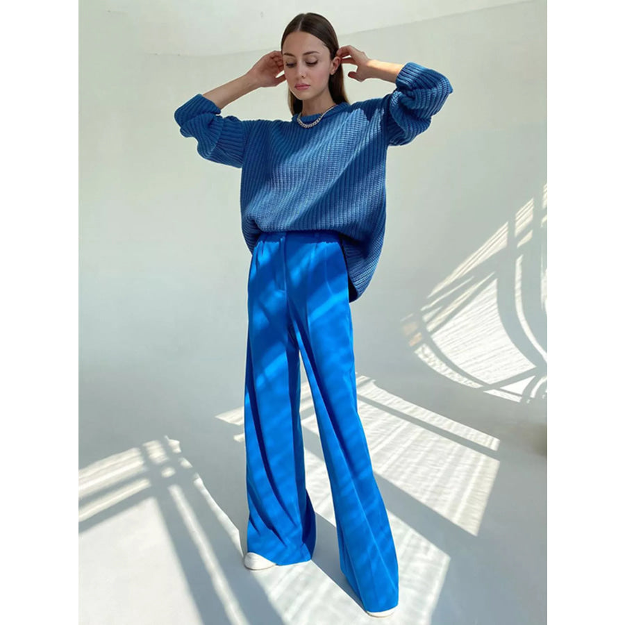 Wide Leg Pleated Pants Apparel and Accessories