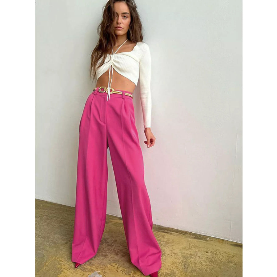 Wide Leg Pleated Pants Apparel and Accessories