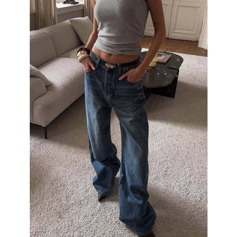 Wide Leg Relaxed Fit Jeans Apparel and Accessories
