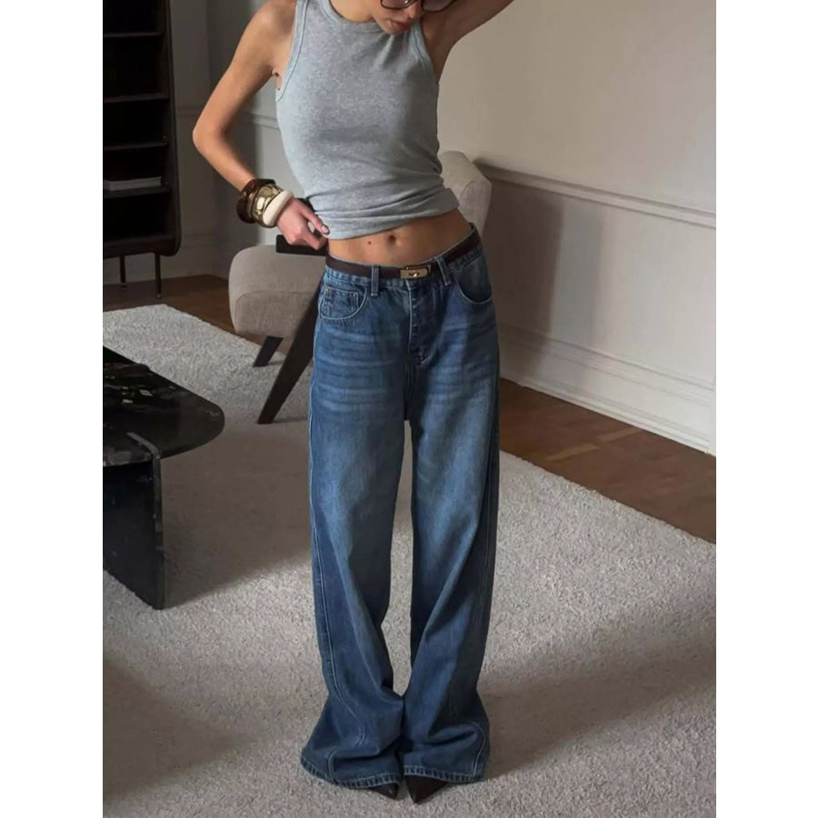 Wide Leg Relaxed Fit Jeans Apparel and Accessories