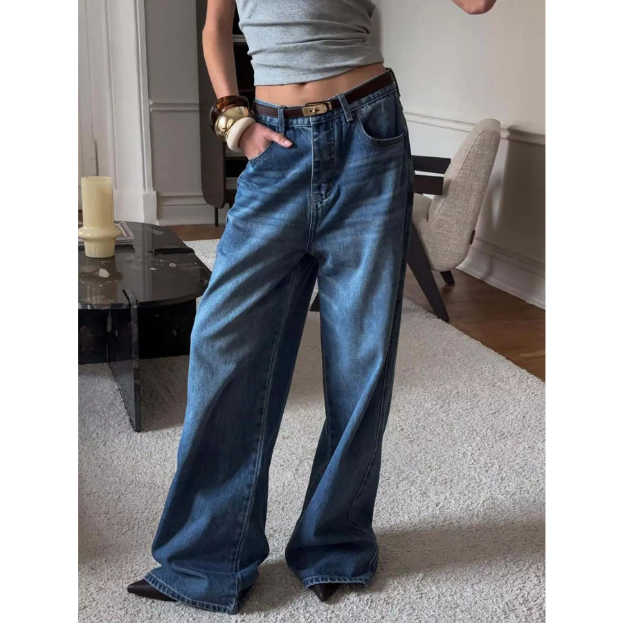 Wide Leg Relaxed Fit Jeans Medium / S Apparel and Accessories