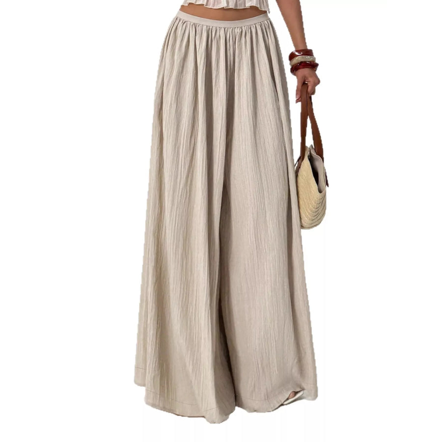 Wide-Leg Textured Pants Apparel and Accessories