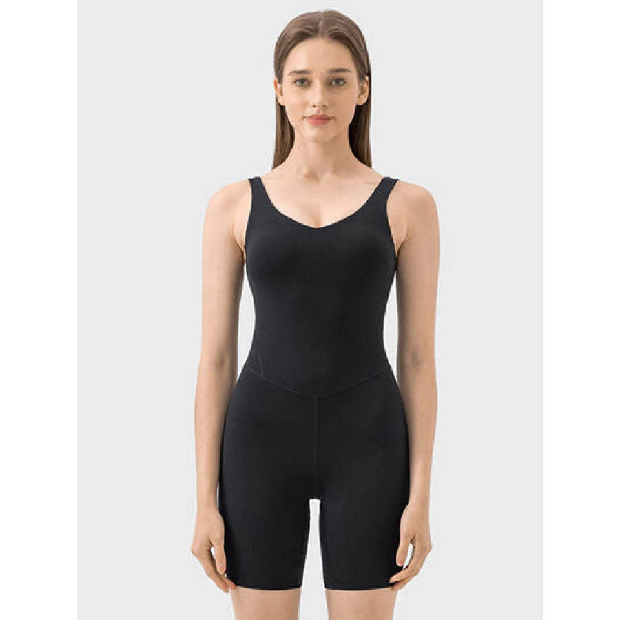 Wide Strap Active Romper Black / 4 Apparel and Accessories