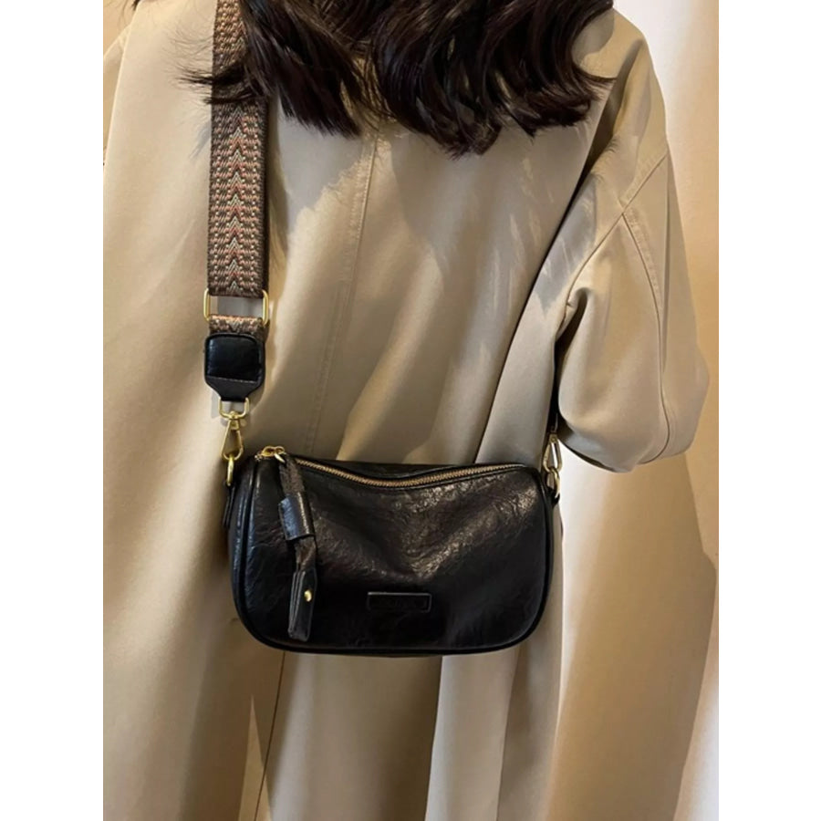Wide Strap Crossbody Bag Black / onesize Apparel and Accessories