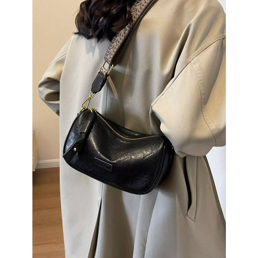 Wide Strap Crossbody Bag Black / onesize Apparel and Accessories