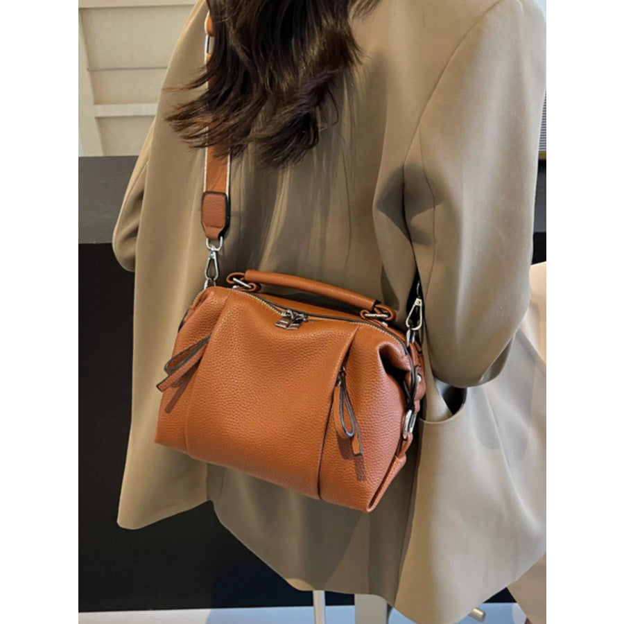 Wide Strap Crossbody Bag Brown / One Size Apparel and Accessories