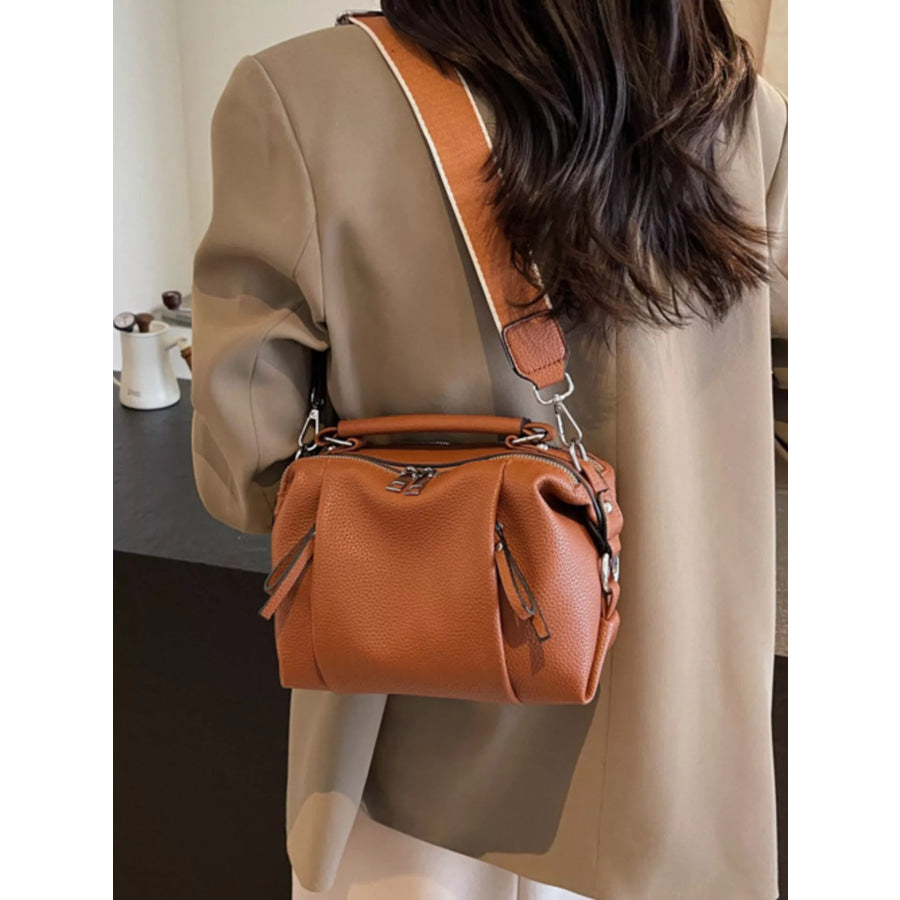 Wide Strap Crossbody Bag Brown / One Size Apparel and Accessories