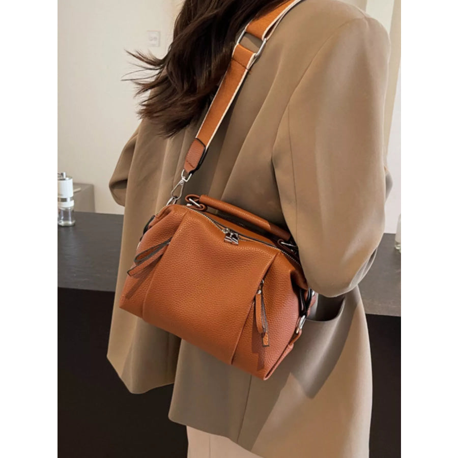 Wide Strap Crossbody Bag Brown / One Size Apparel and Accessories