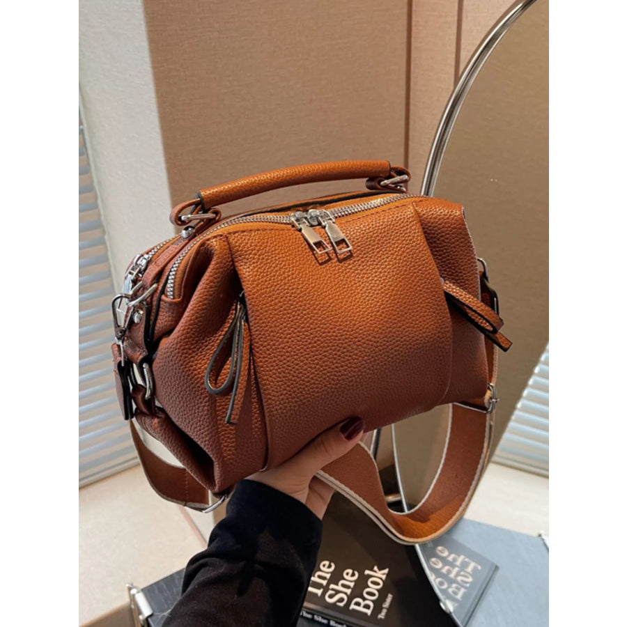 Wide Strap Crossbody Bag Brown / One Size Apparel and Accessories