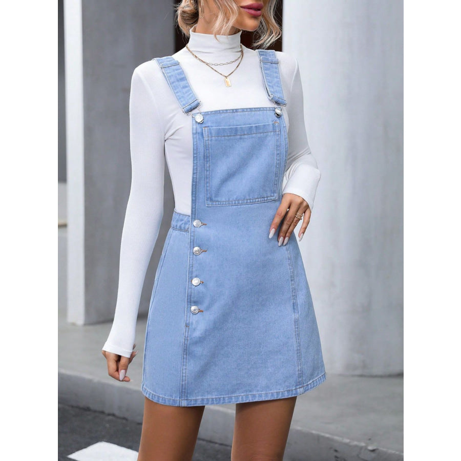 Wide Strap Denim Overall Dress Apparel and Accessories