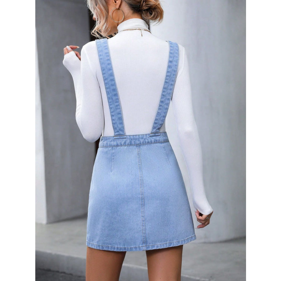 Wide Strap Denim Overall Dress Apparel and Accessories