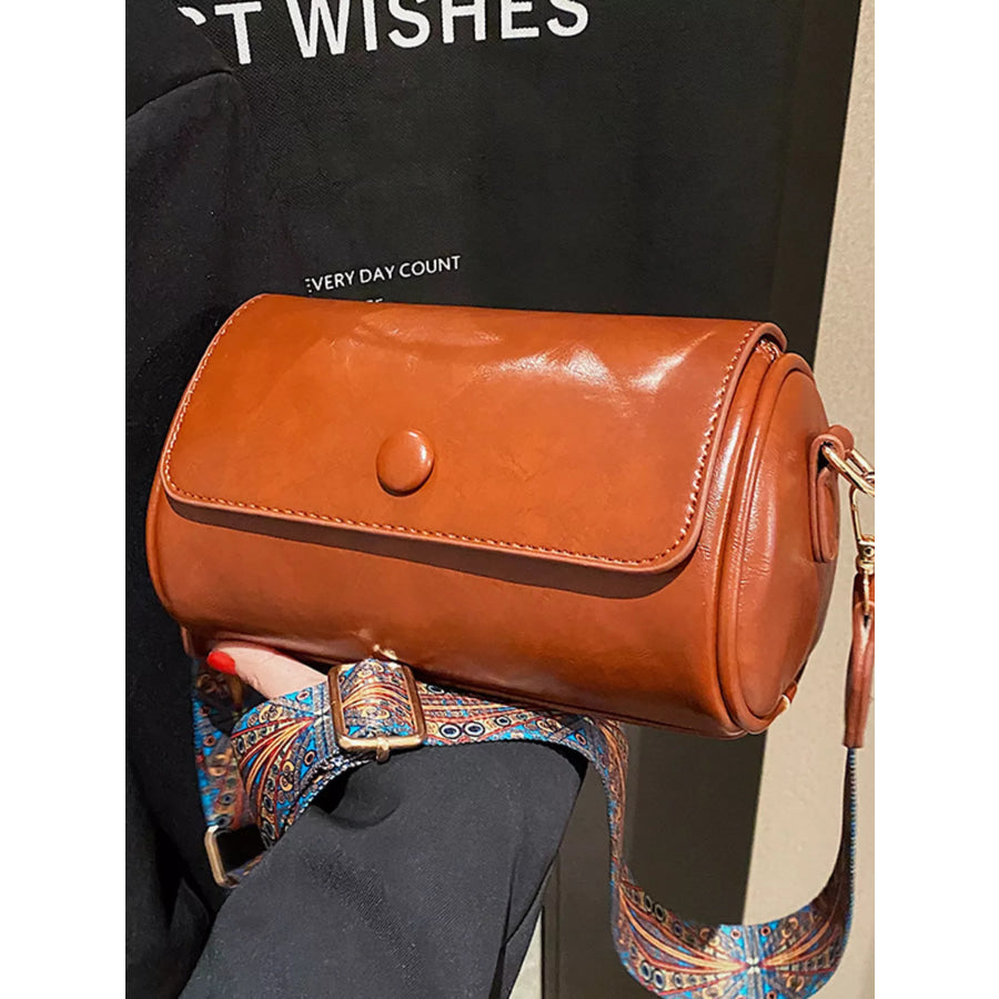 Wide Strap Leather Crossbody Bag Apparel and Accessories