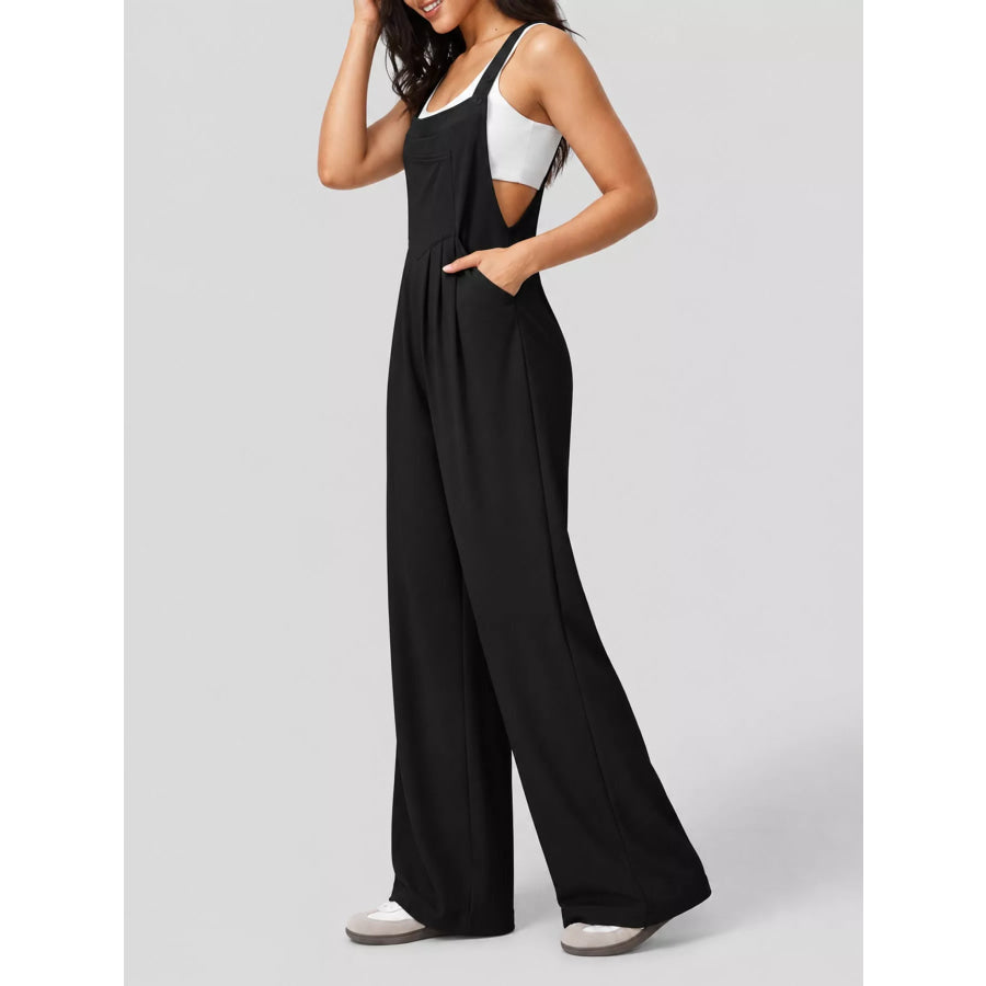 Wide Strap Wide-Leg Overalls Apparel and Accessories