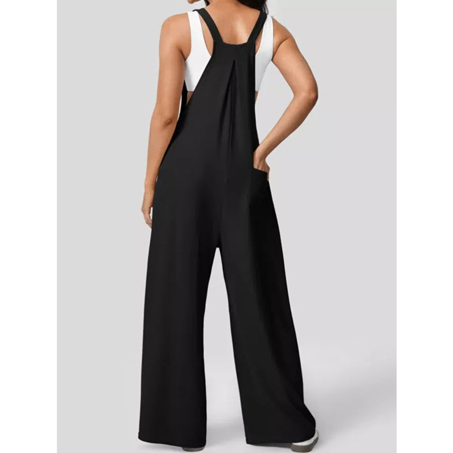 Wide Strap Wide-Leg Overalls Apparel and Accessories
