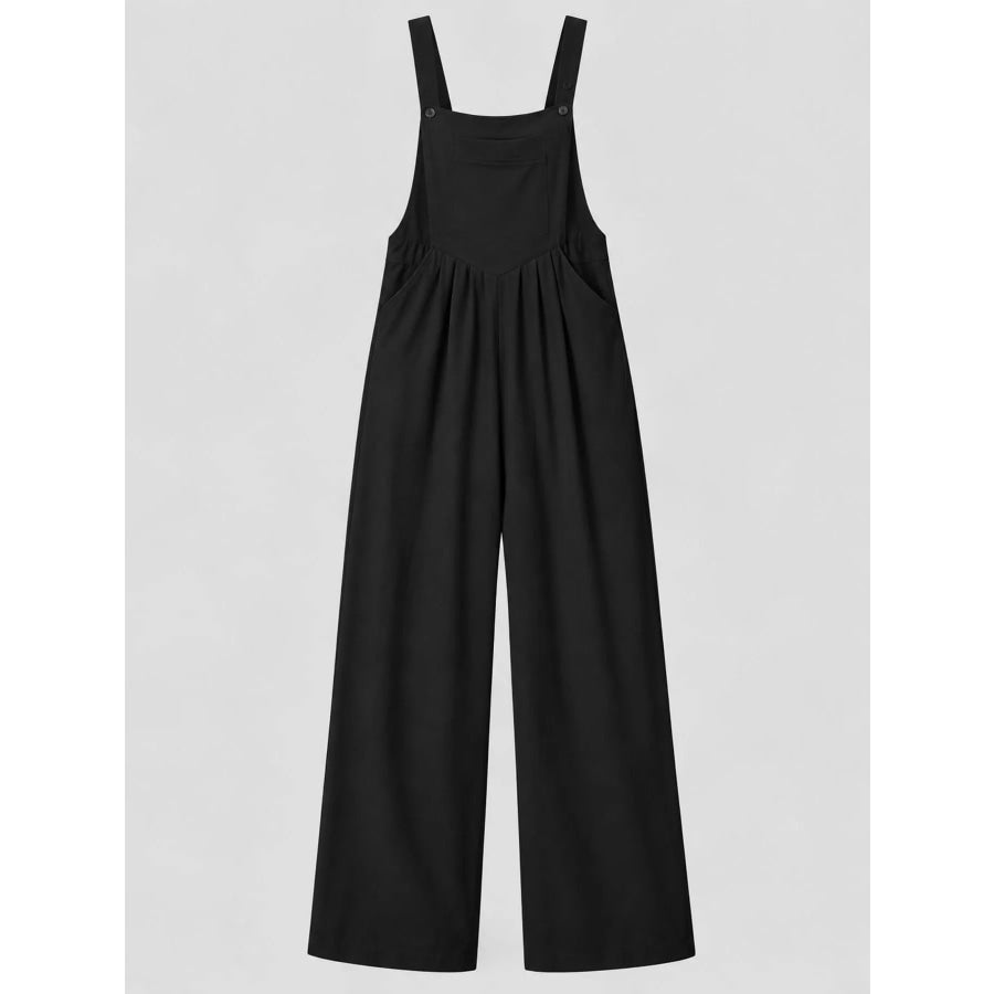 Wide Strap Wide-Leg Overalls Apparel and Accessories