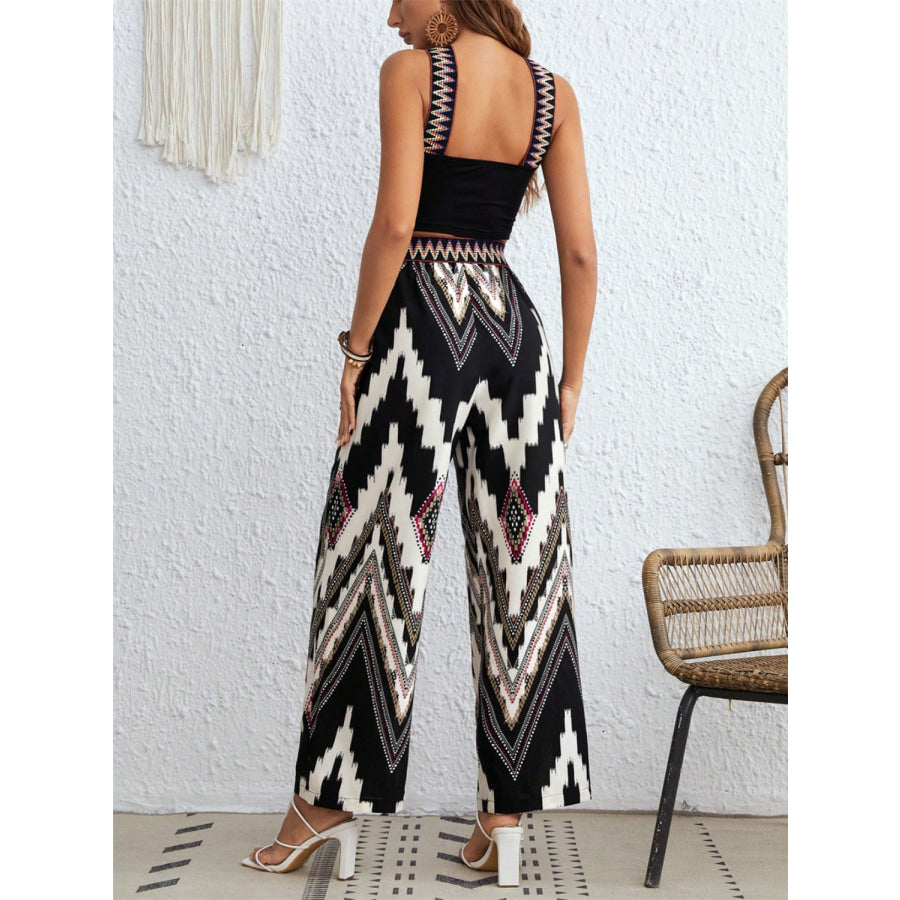 Wide Strap Sleeveless Top and Pants Set Apparel and Accessories