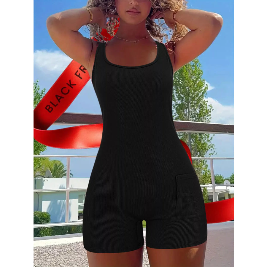 Wide Strap Slim Fit Romper Apparel and Accessories