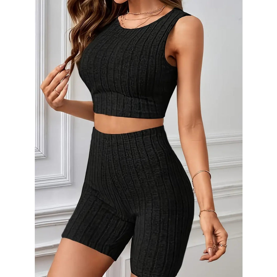 Wide Strap Tank and High Waist Shorts Set Apparel Accessories