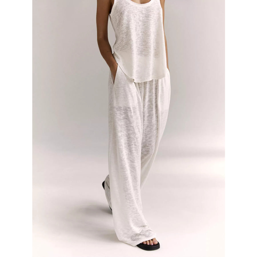 Wide Strap Tank and Pants Lounge Set Apparel and Accessories