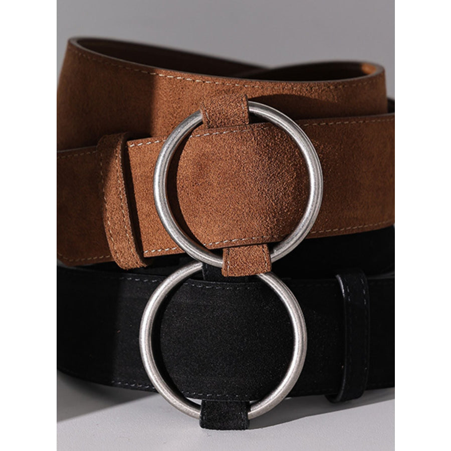 Wide Waist Belt with Circle Buckle Apparel and Accessories
