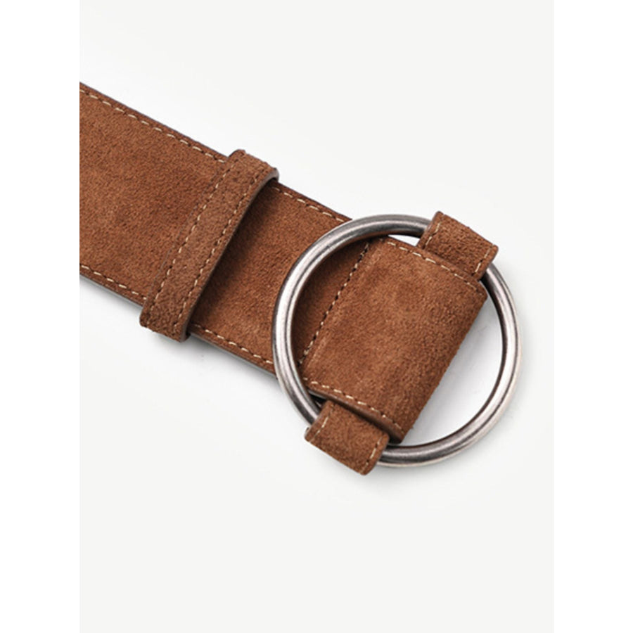 Wide Waist Belt with Circle Buckle Apparel and Accessories