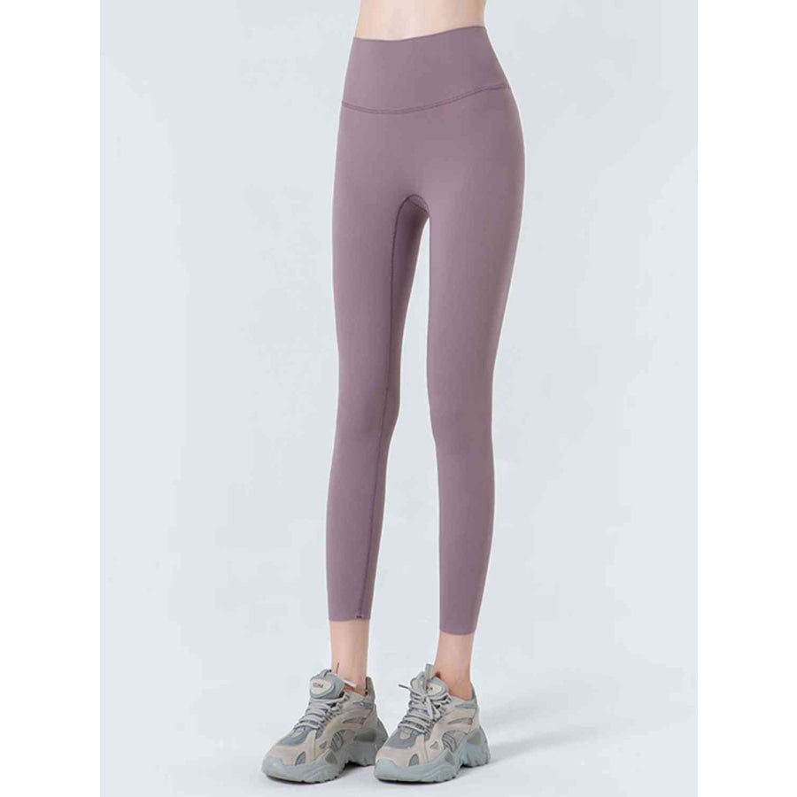 Wide Waistband Cropped Sports Leggings Lilac / S