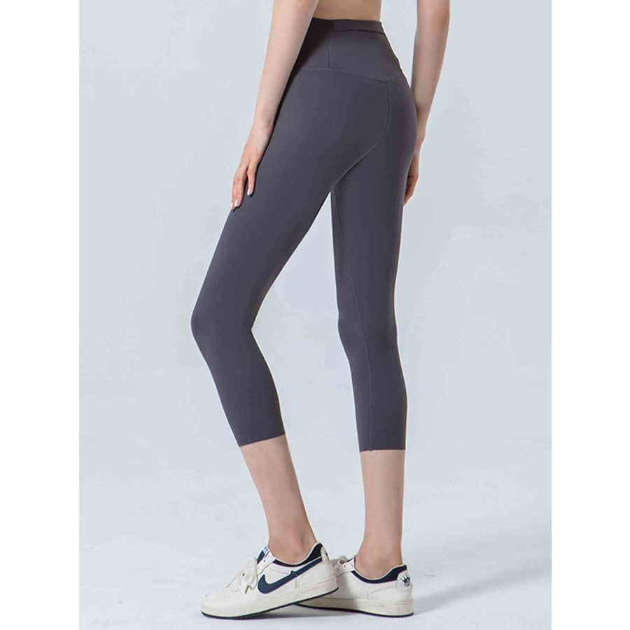 Wide Waistband Cropped Sports Leggings